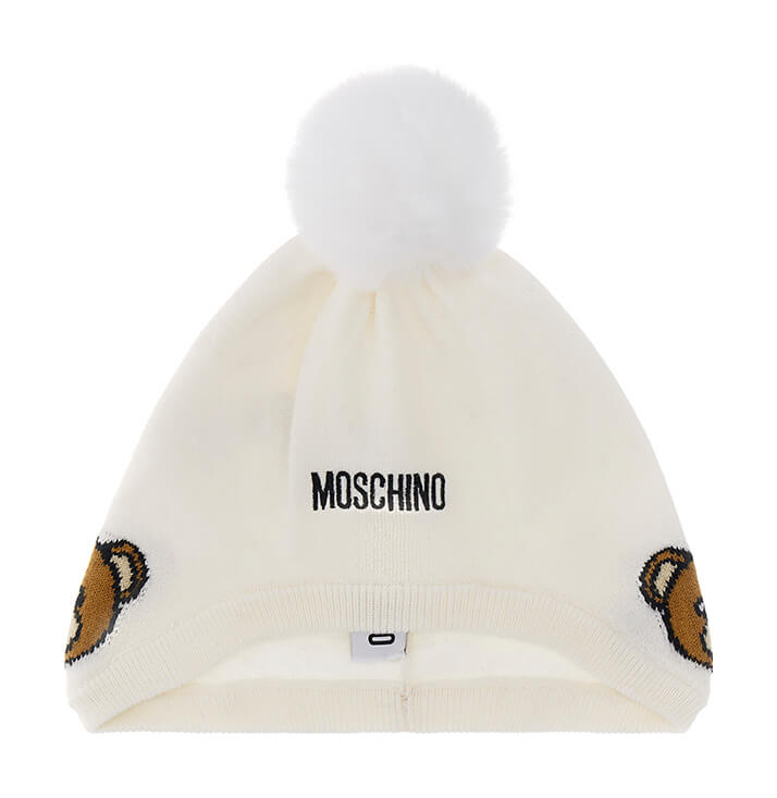 Moschino pompom beanie. Authentic Moschino Cap with a distinctive bear motif | Men main image 3
