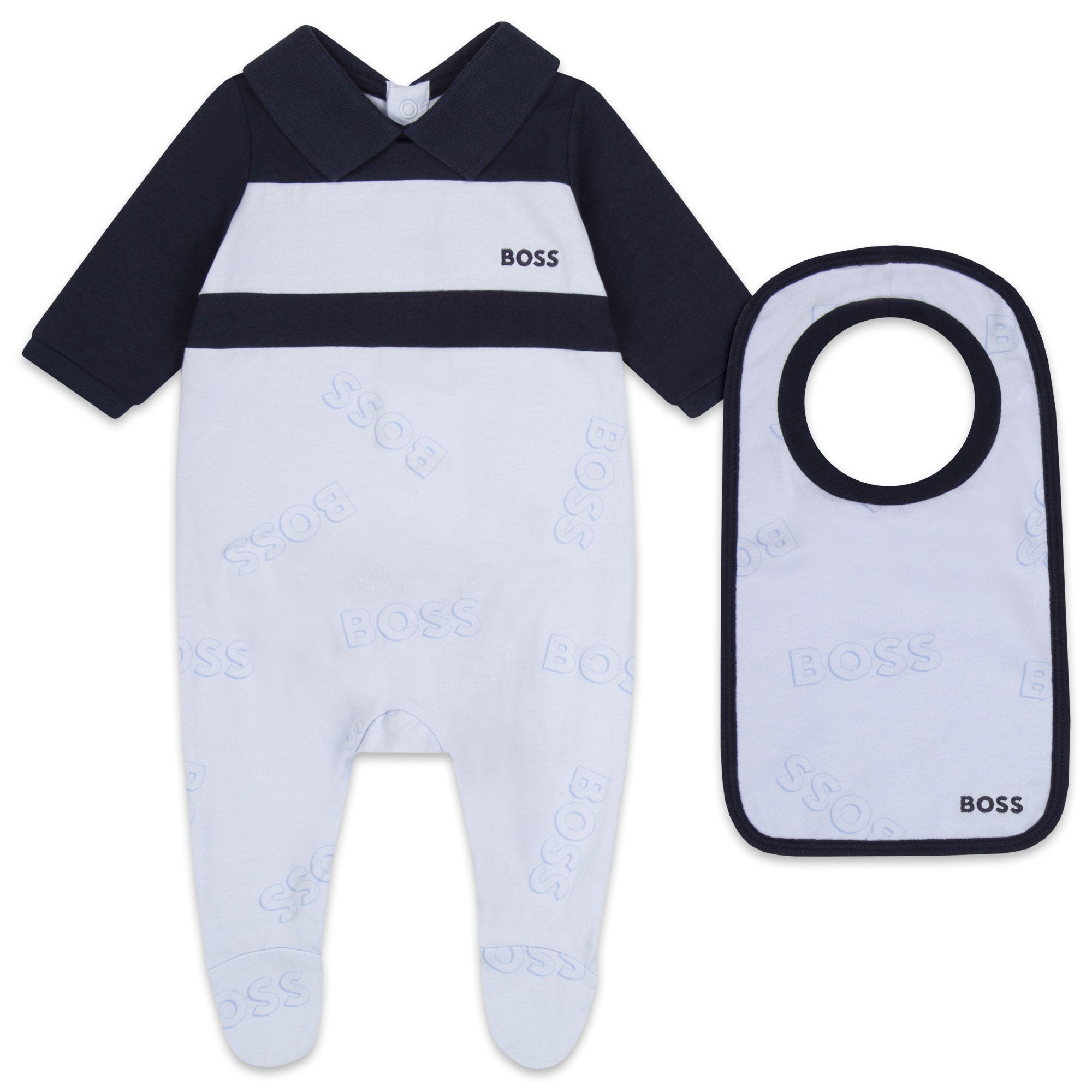 Pyjama HUGO BOSS En Coton 100% - Ensemble à Manches Longues, Coupe Regular, élastique à La Taille (couleur Bleue)