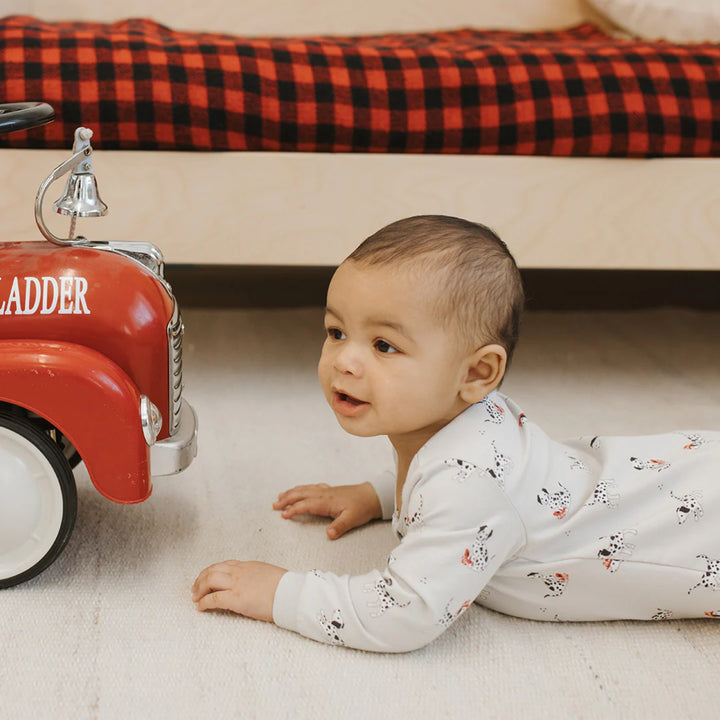 Petit Lem Baby Boys Firefighter Dalmatian Print Sleeper