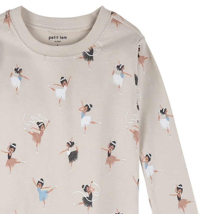 Petit Lem Ballerina Print PJ Set