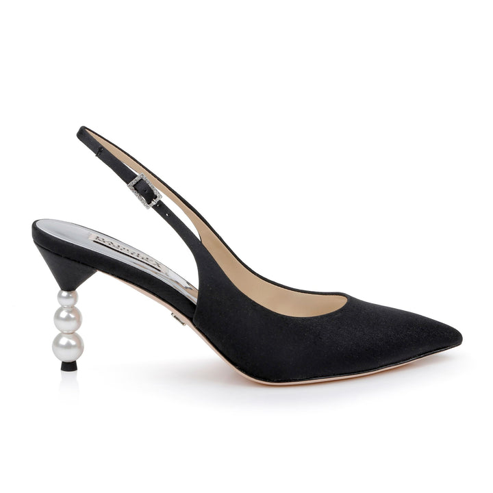 Badgley Mischka Womens Beatrix Black Slingback Heels