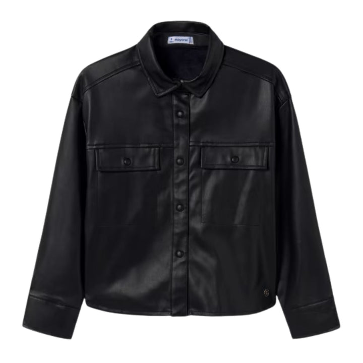 Mayoral Faux Leather Black Overshirt