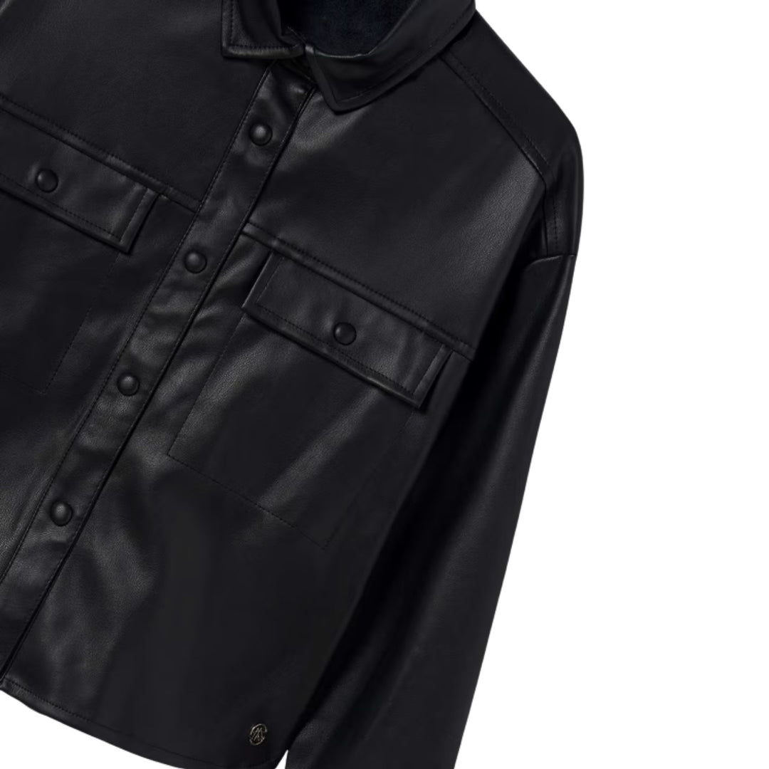Mayoral Faux Leather Black Overshirt