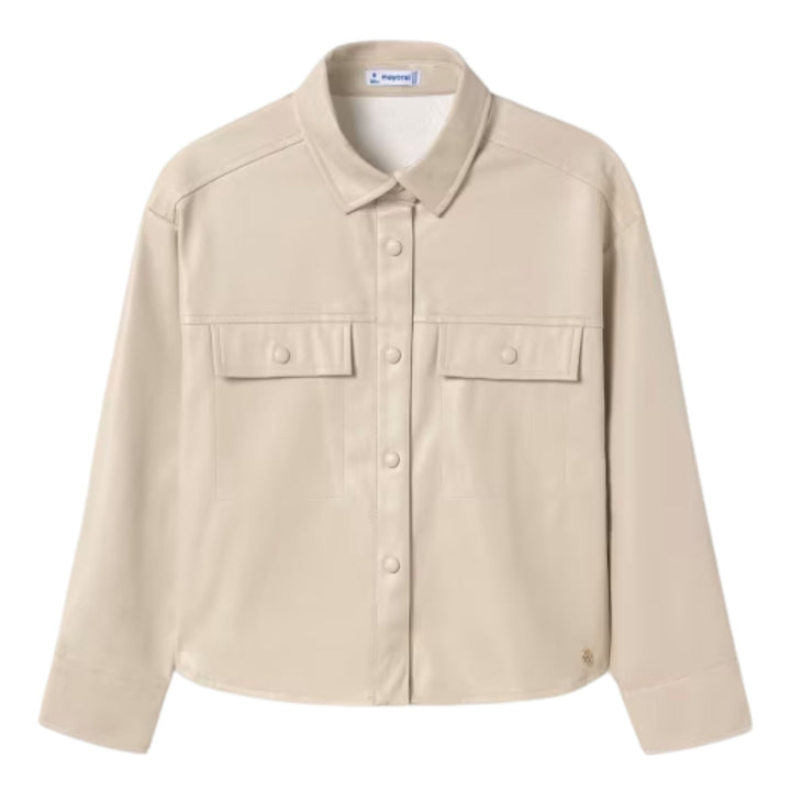 Mayoral Faux Leather Stone Overshirt