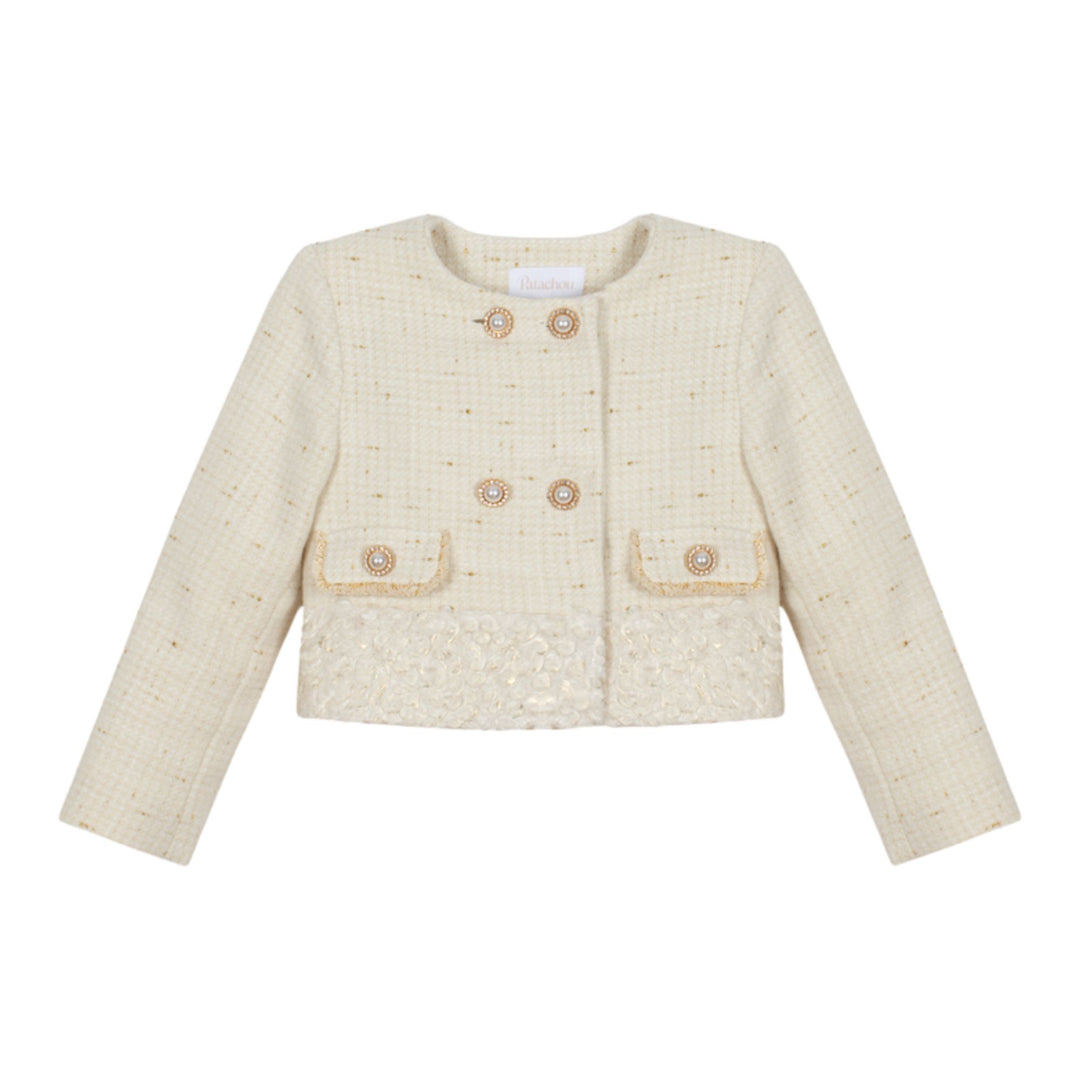 Patachou Ecru & Gold Lurex Jacket