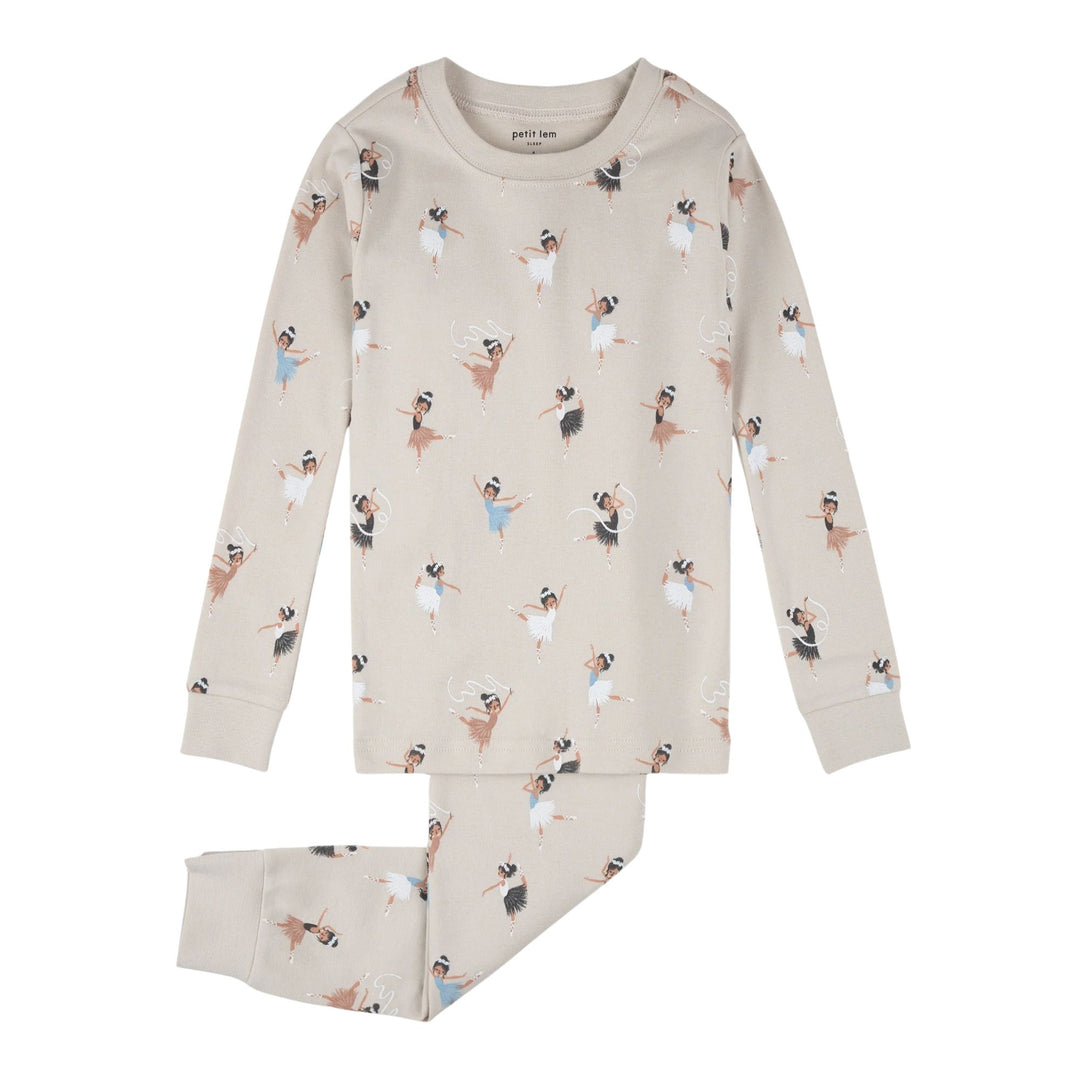 Petit Lem Ballerina Print PJ Set