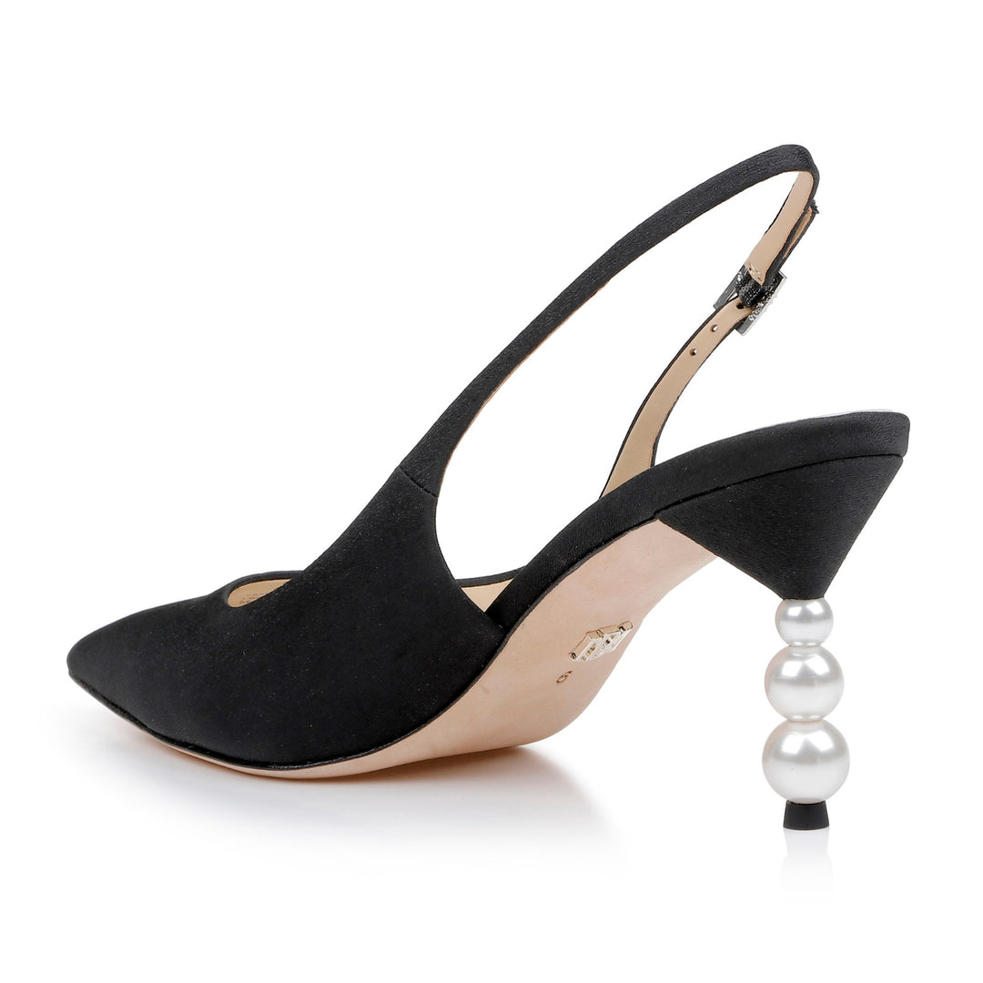 Badgley Mischka Womens Beatrix Black Slingback Heels