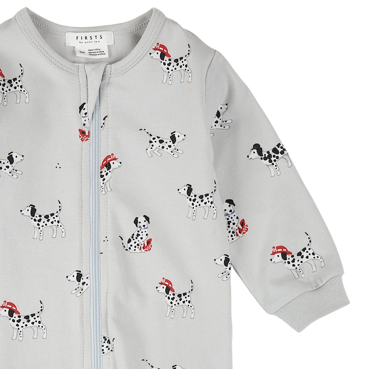 Petit Lem Baby Boys Firefighter Dalmatian Print Sleeper