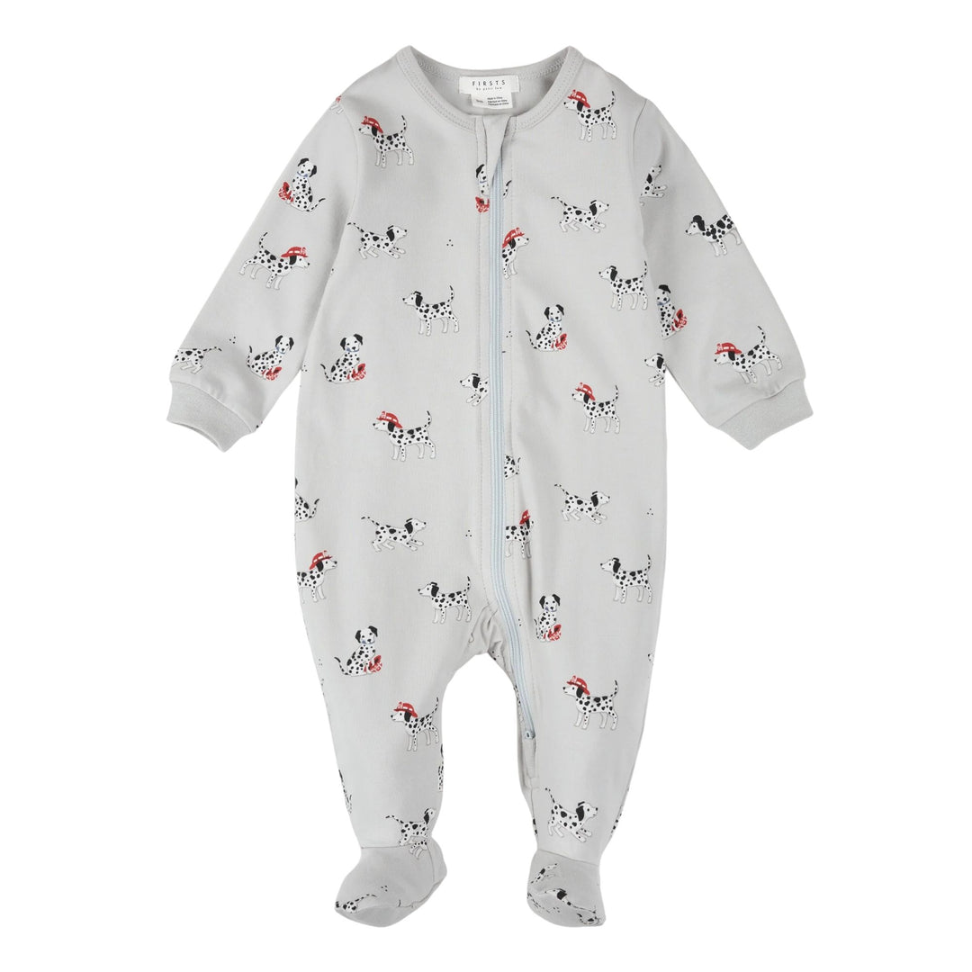 Petit Lem Baby Boys Firefighter Dalmatian Print Sleeper