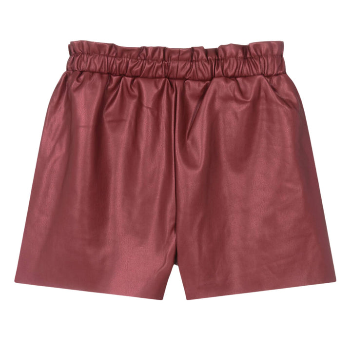 Mayoral Faux Leather Burgundy Shorts