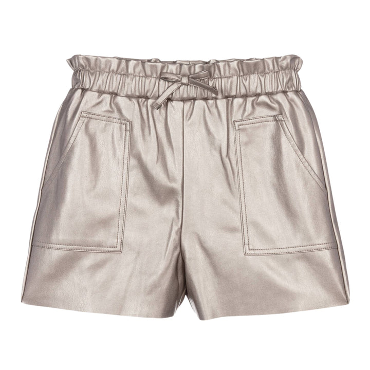 Mayoral Faux Leather Silver Shorts