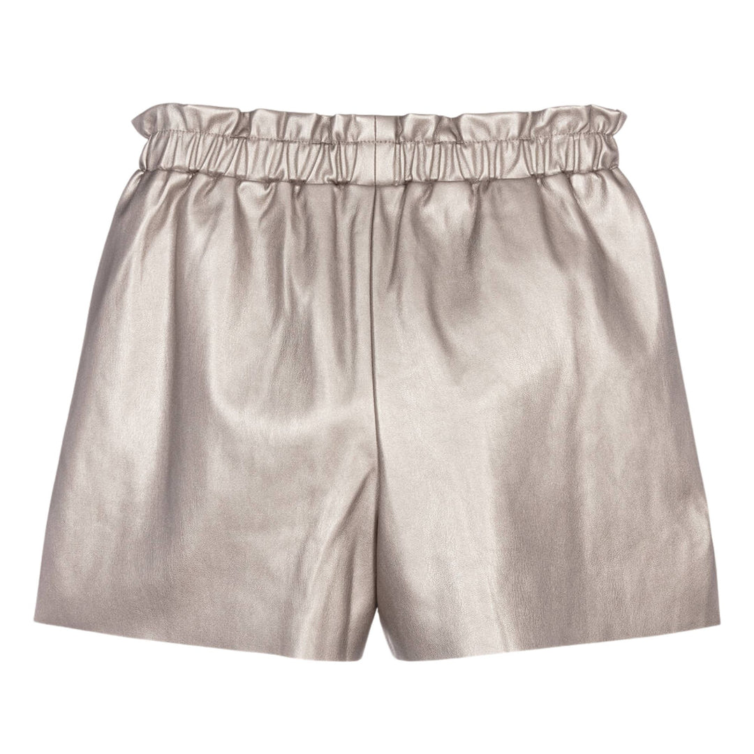 Mayoral Faux Leather Silver Shorts
