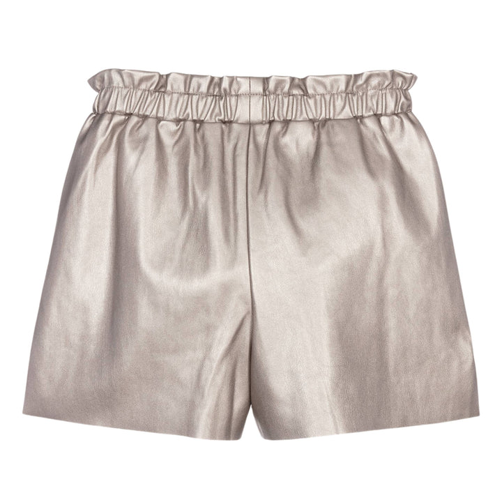 Mayoral Faux Leather Silver Shorts