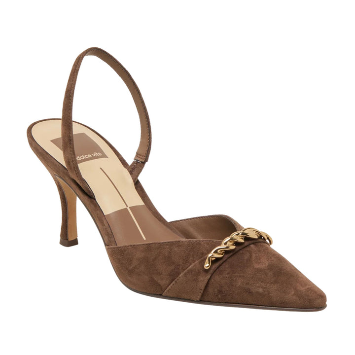 Dolce Vita Womens Hildan Brown Suede Slingbacks