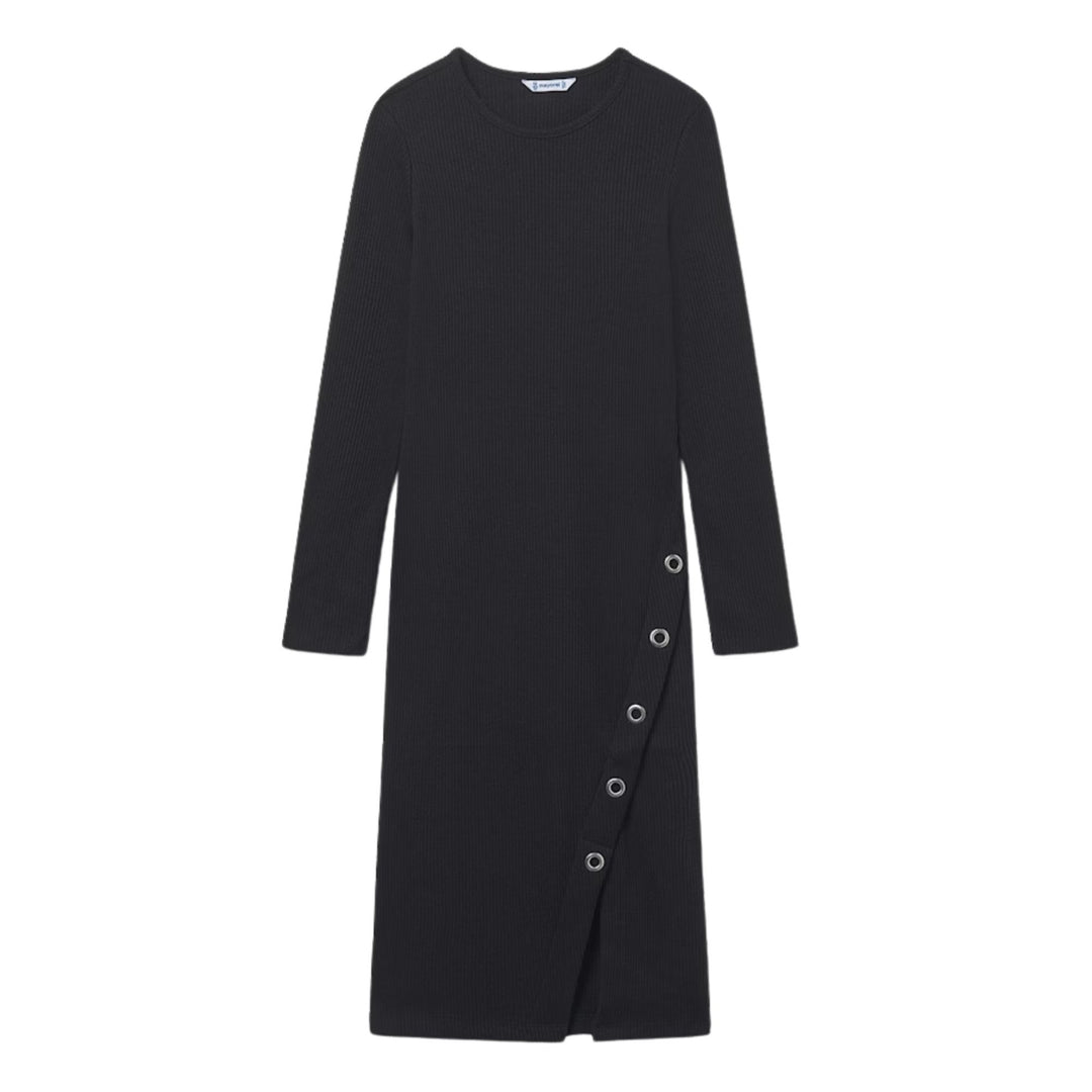 Mayoral Rib Knit Black Dress