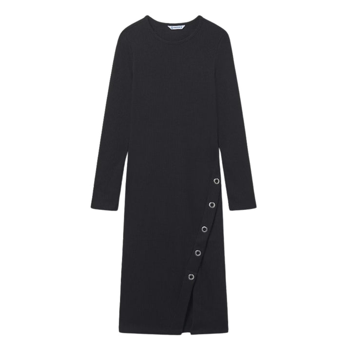Mayoral Rib Knit Black Dress