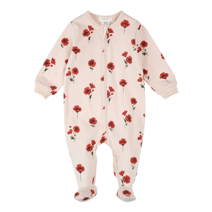 Petit Lem Baby Girls Poppy Print Sleeper
