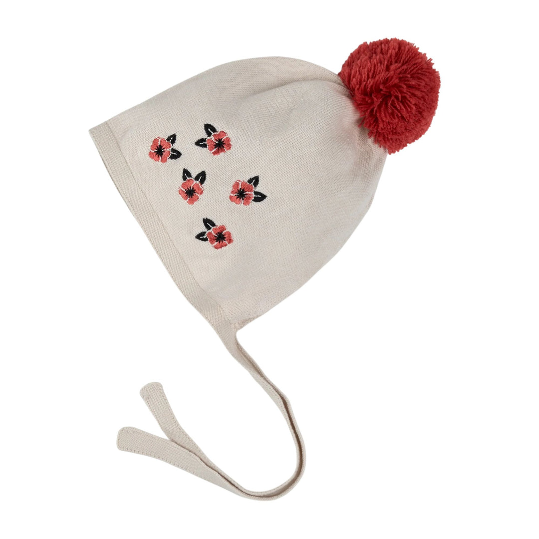 Petit Lem Baby Girls Poppy Print Knit Bonnet