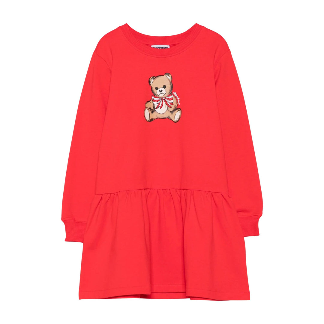 Moschino Bow Bear Red Dress