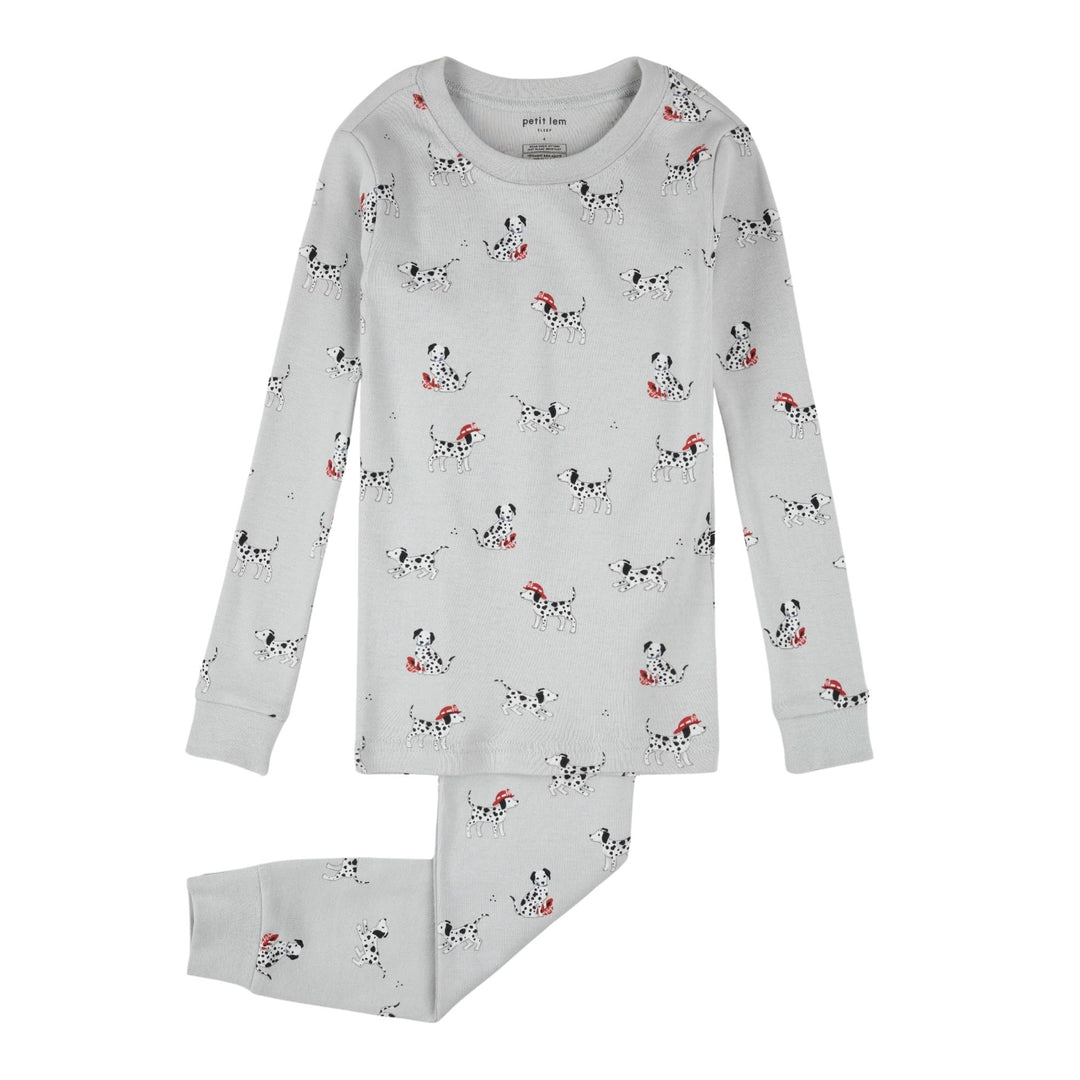 Petit Lem Firefighter Dalmatian Print PJ Set
