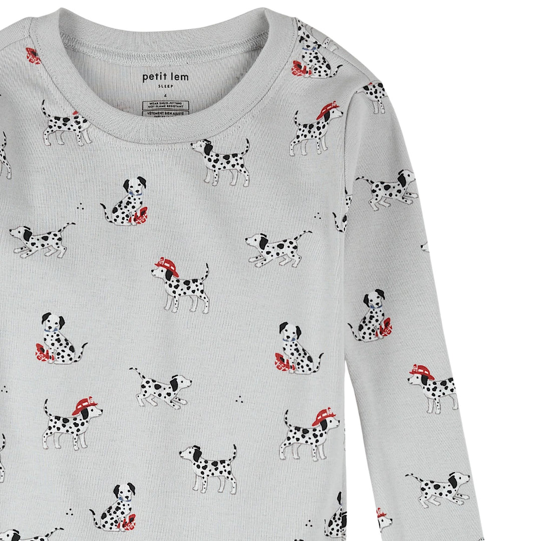 Petit Lem Firefighter Dalmatian Print PJ Set