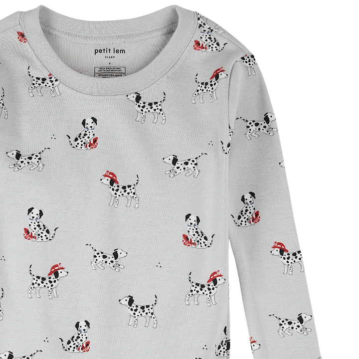 Petit Lem Firefighter Dalmatian Print PJ Set
