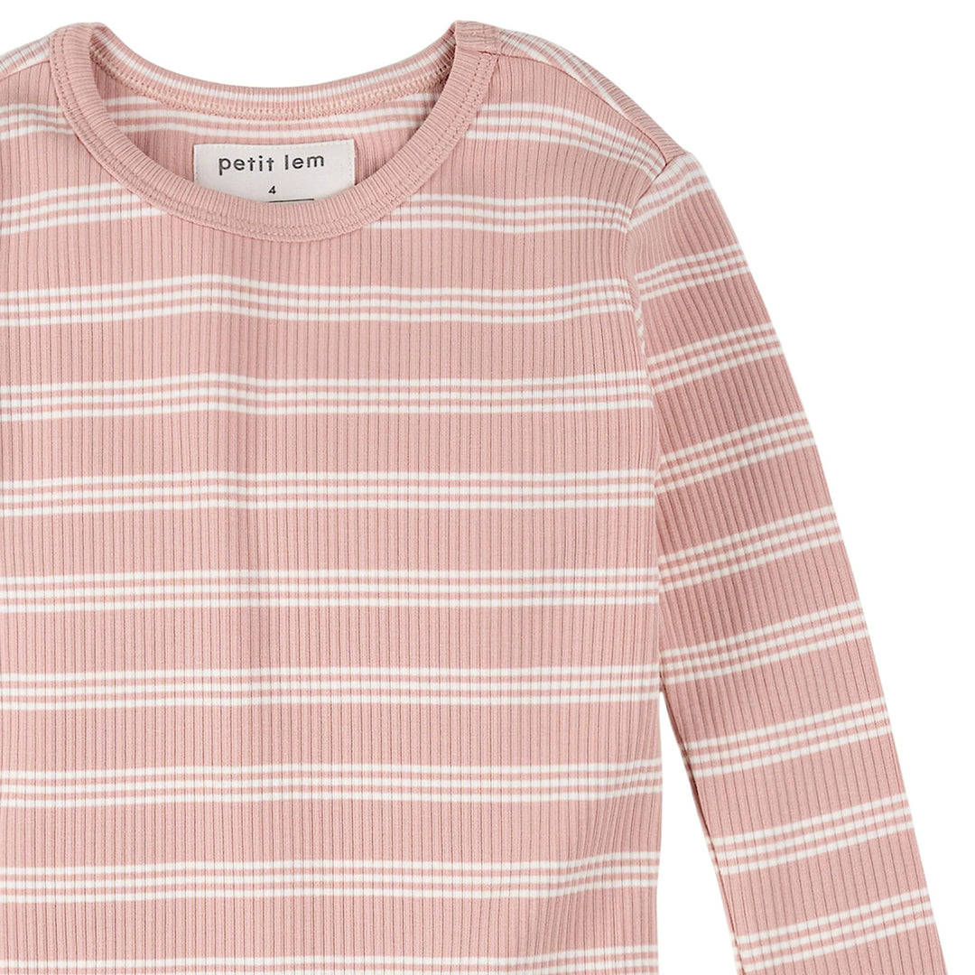 Petit Lem Rose Striped PJ Set