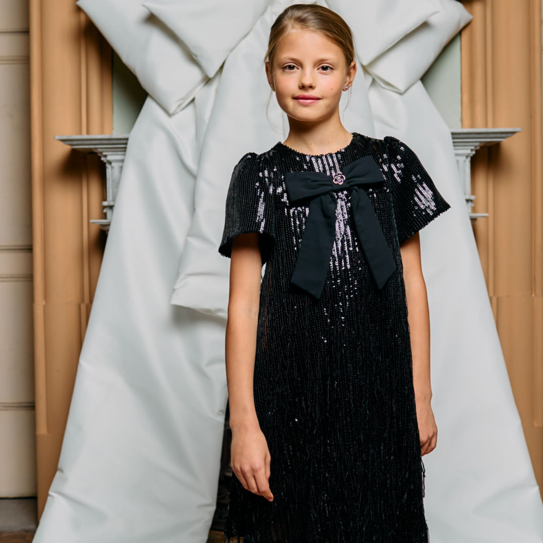 Patachou Black Sequin Dress