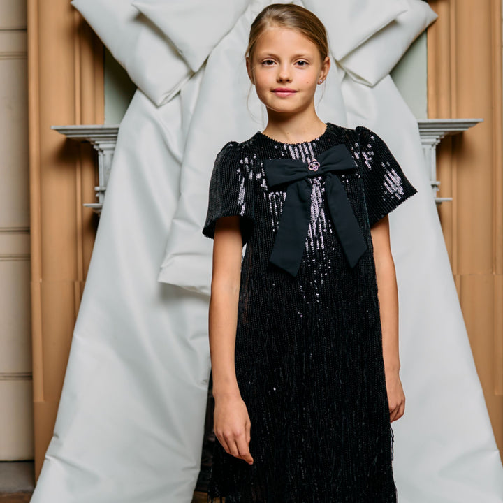 Patachou Black Sequin Dress