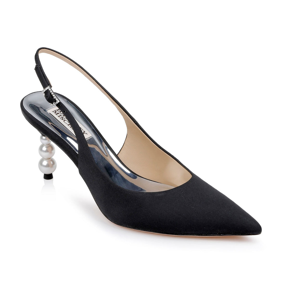 Badgley Mischka Womens Beatrix Black Slingback Heels