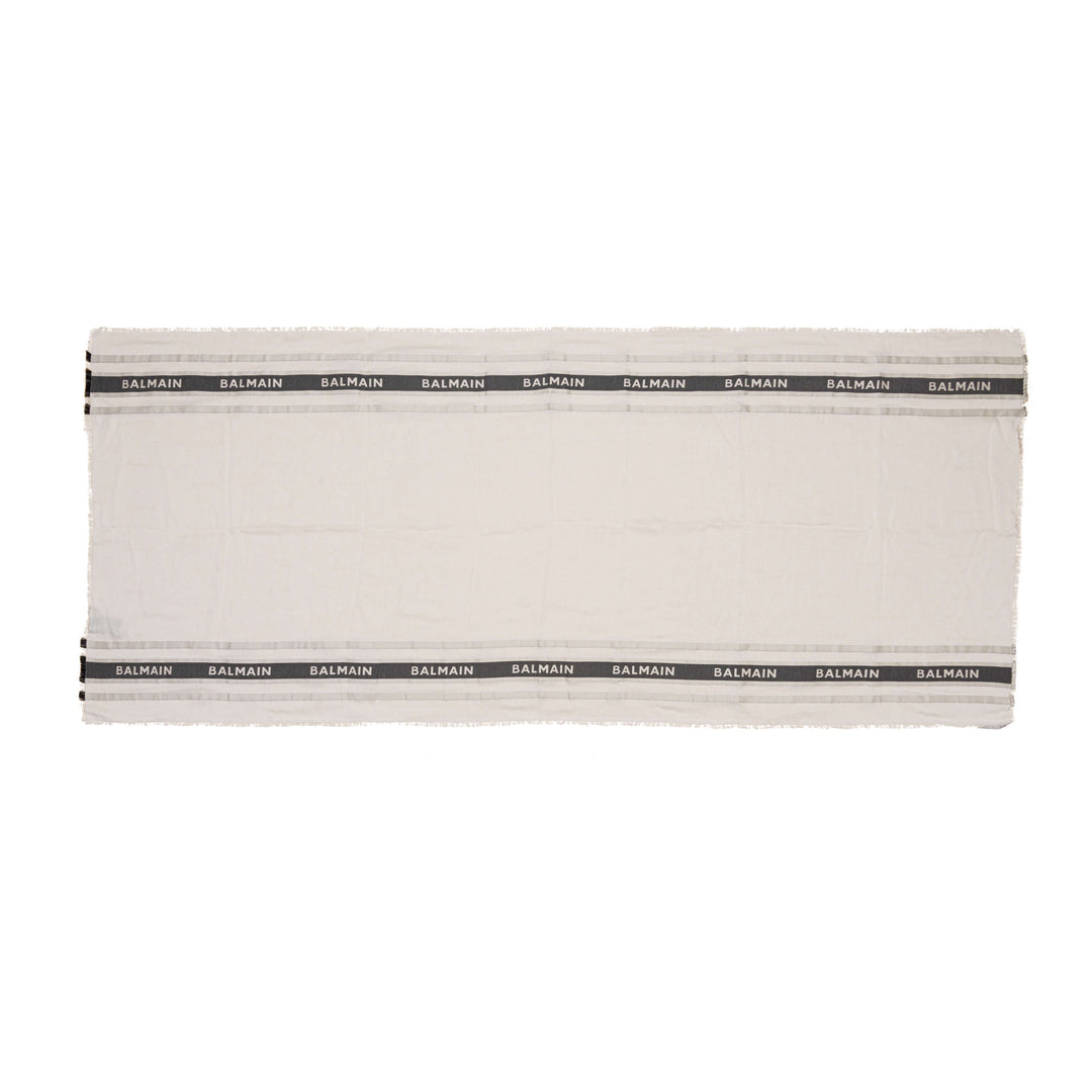 Balmain Ivory Woven Scarf