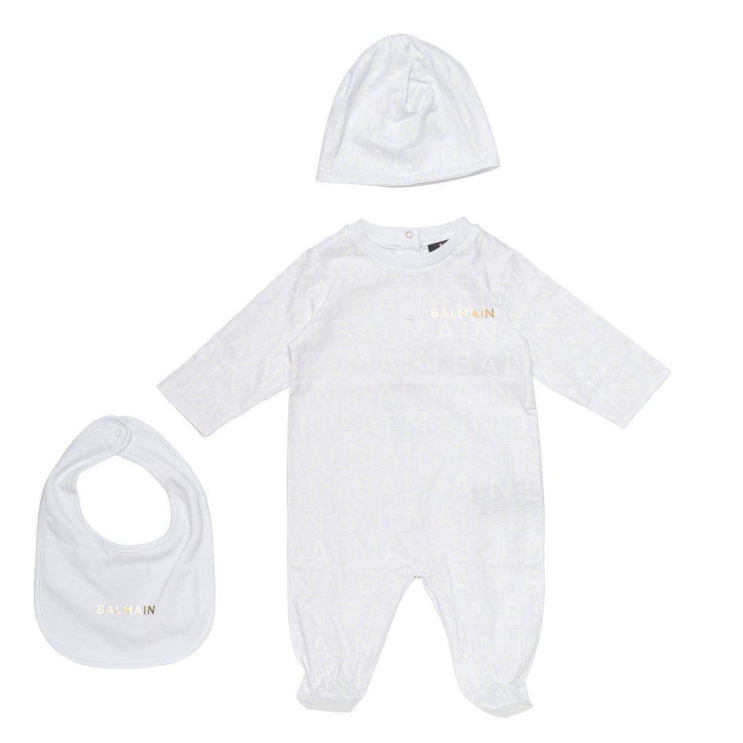 Balmain Baby White Pyjama Ensemble