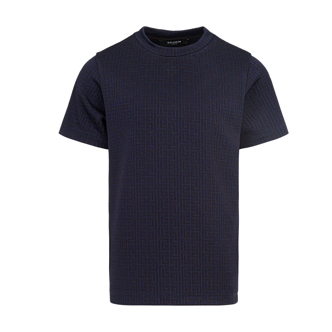 Balmain Navy Monogram T-Shirt