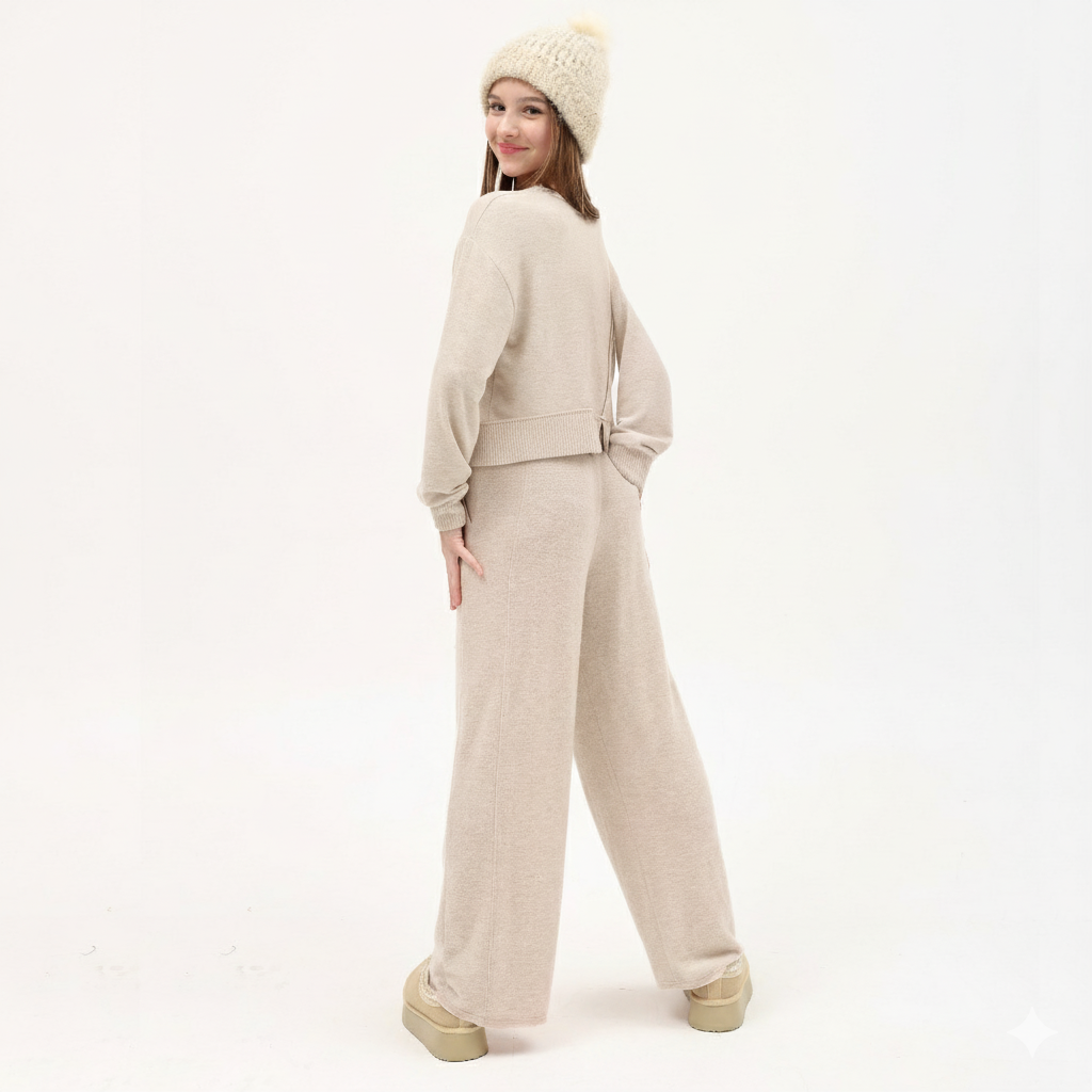 Tenly Cozy Beige Sweatpants