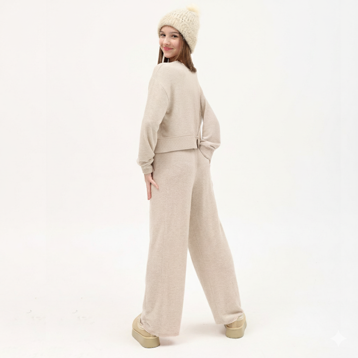 Tenly Cozy Beige Sweatpants