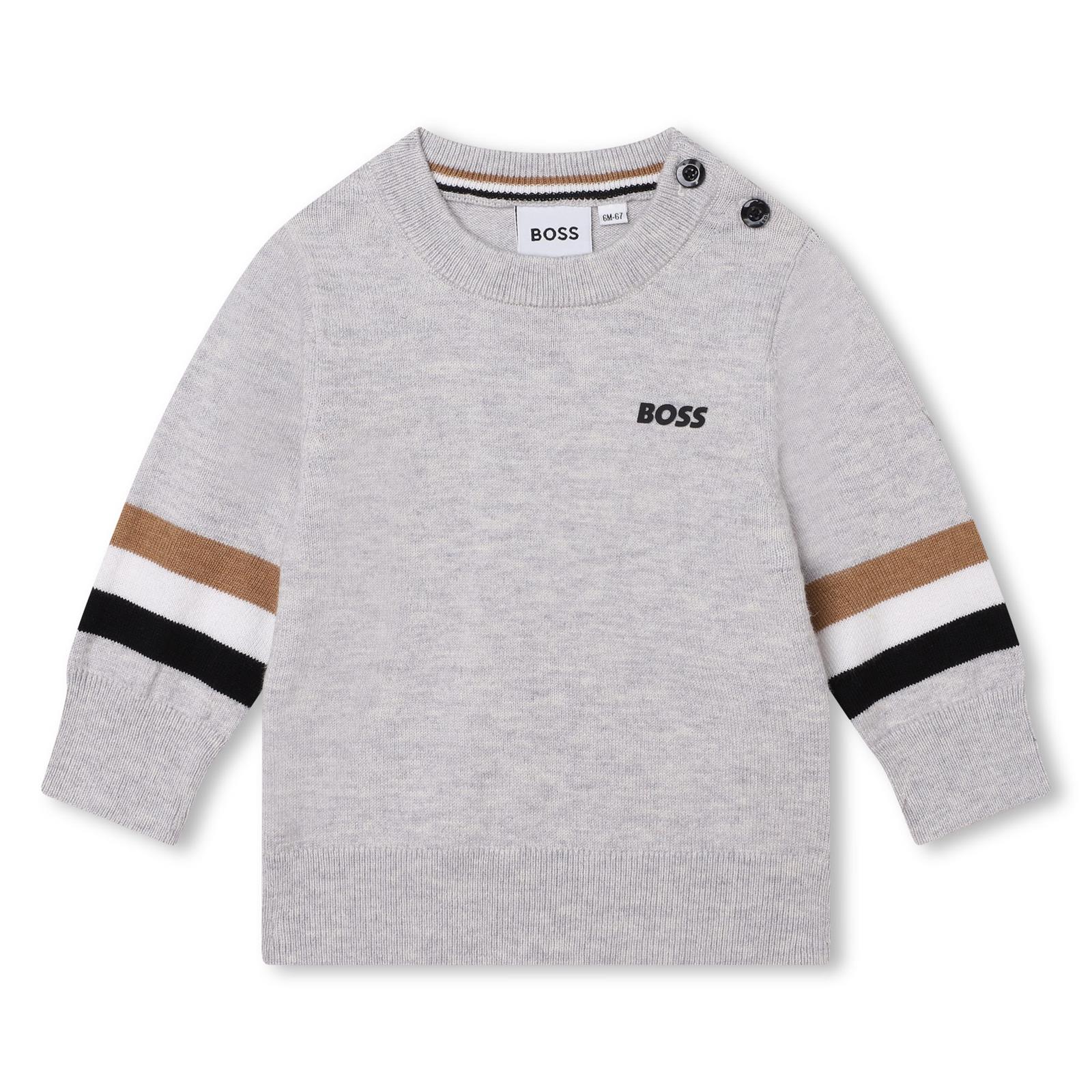Hugo Boss Baby Boys Grey Knit Sweater