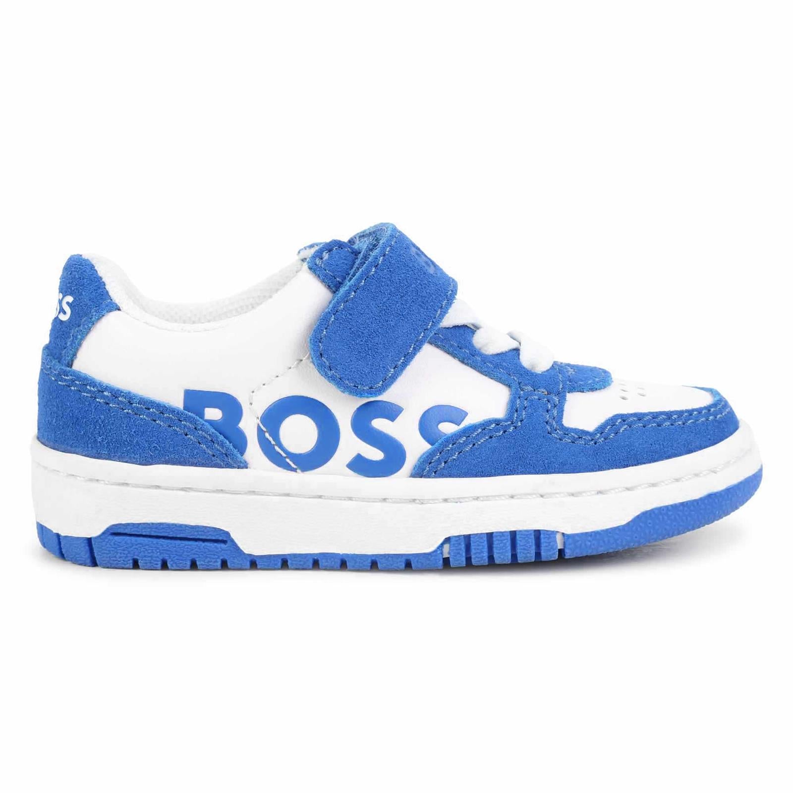 Hugo Boss Baby Boys White & Blue Sneakers