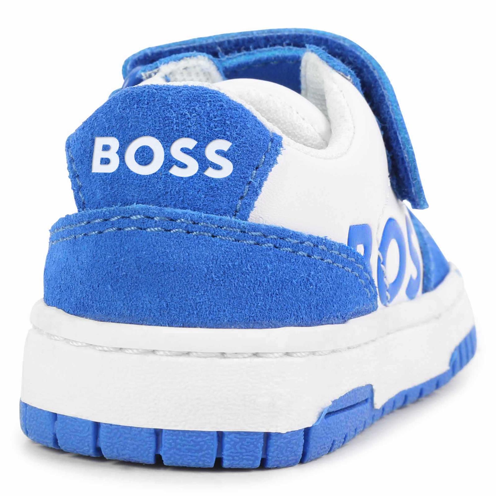 Hugo Boss Baby Boys White & Blue Sneakers