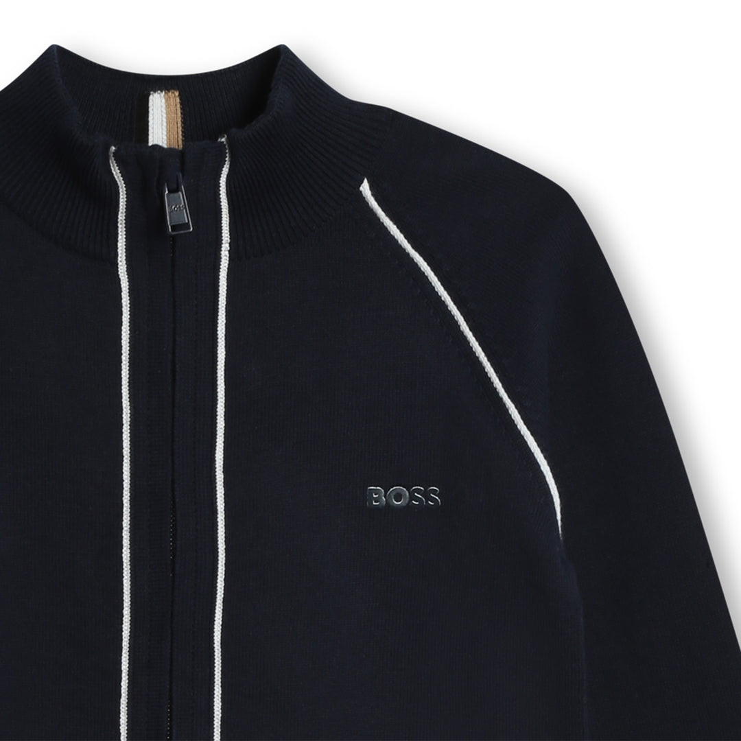 Hugo Boss Navy Knitted Cardigan