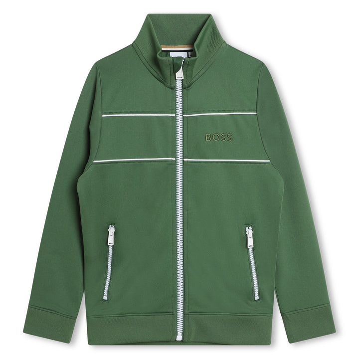 Hugo Boss Green Zip Sweatshirt