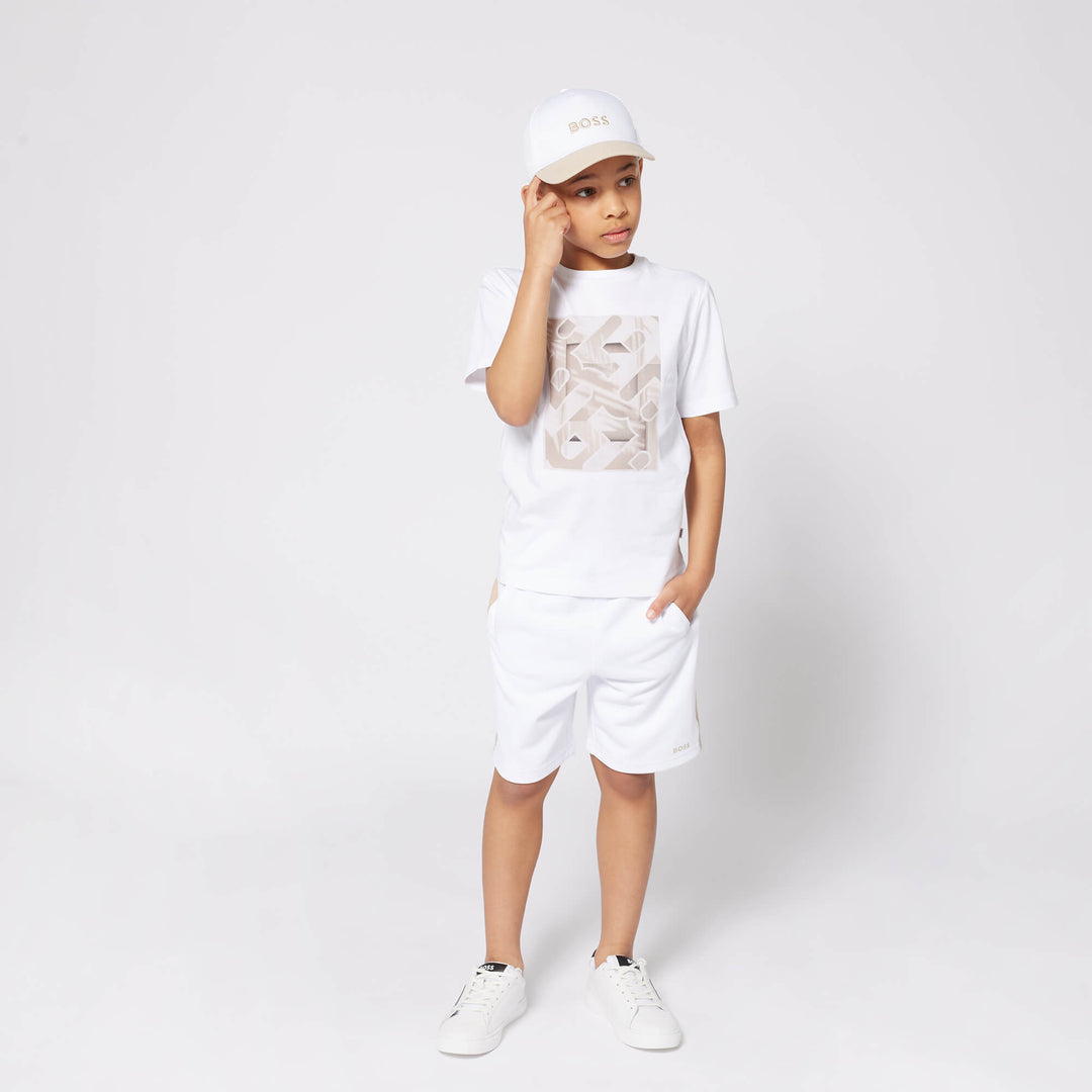 Hugo Boss White & Sand Shorts