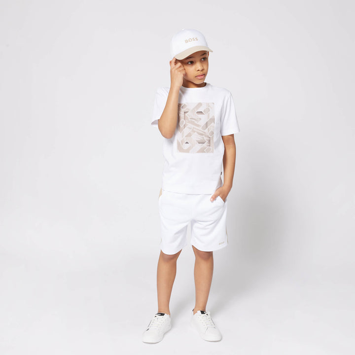 Hugo Boss White & Sand Shorts