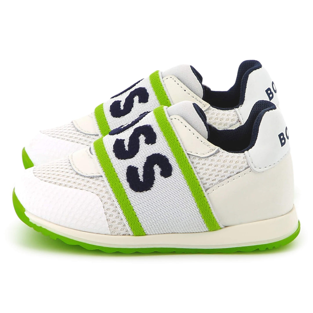 Hugo Boss Baby Boys Logo Elastic White Sneakers