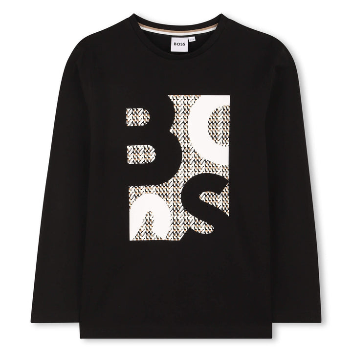 Hugo Boss Printed Logo Black Top