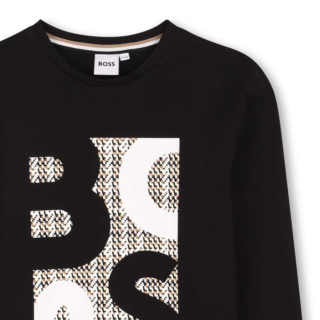 Hugo Boss Printed Logo Black Top