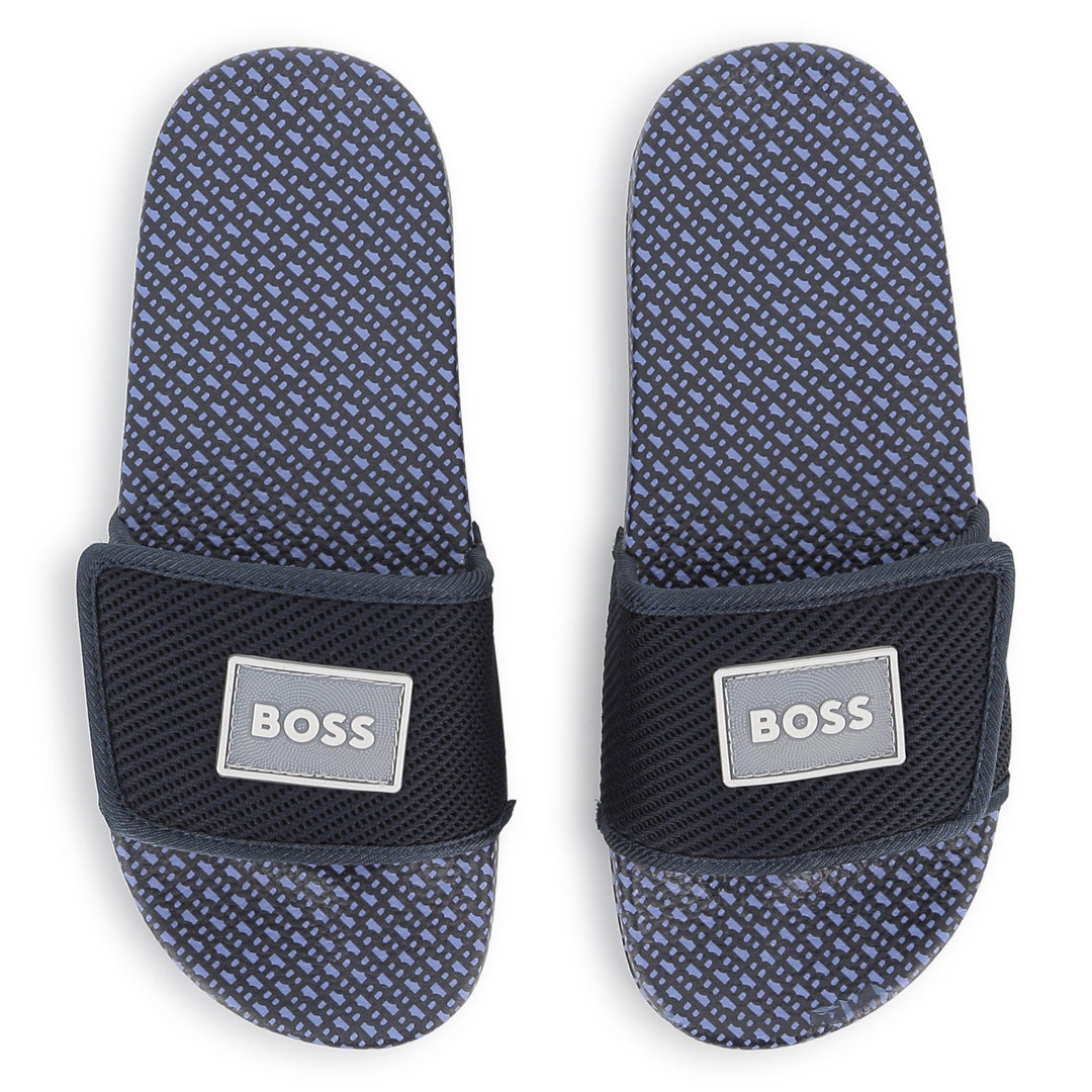 Hugo Boss Navy Printed Slides