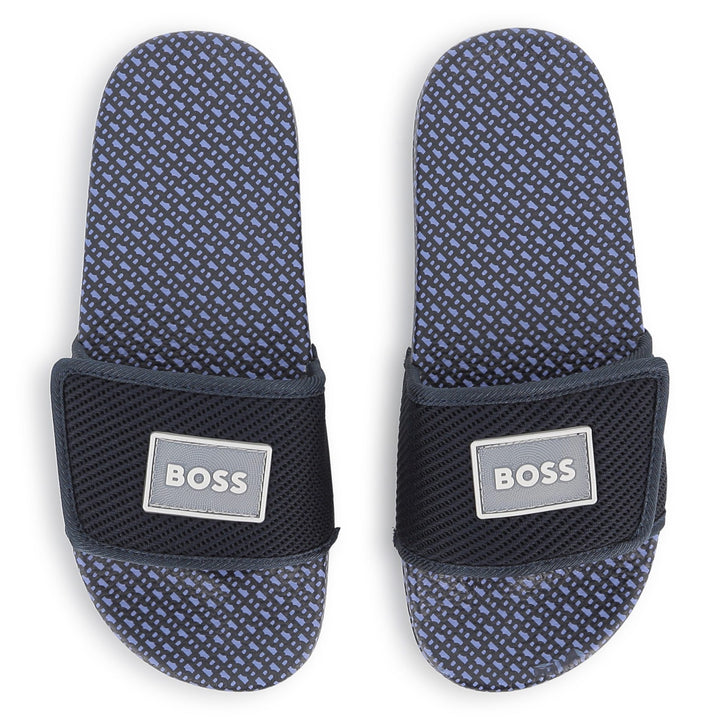 Hugo Boss Navy Printed Slides