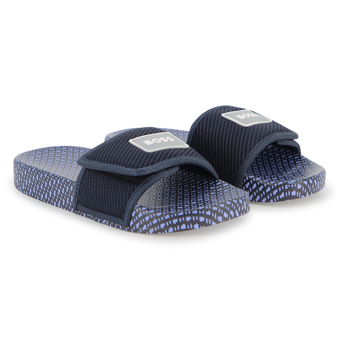 Hugo Boss Navy Printed Slides