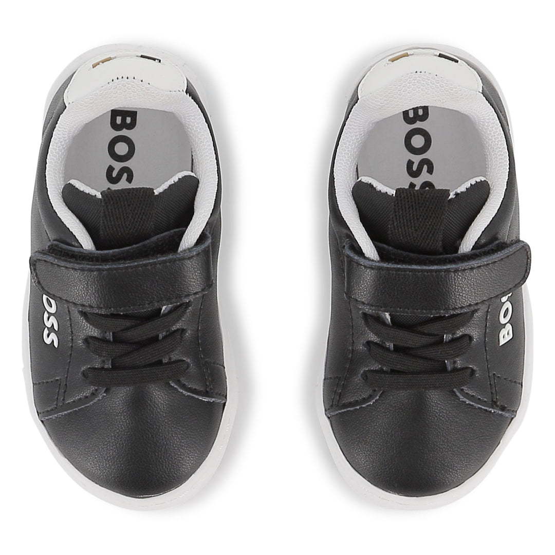 Hugo Boss Baby Boys Black Leather Sneakers