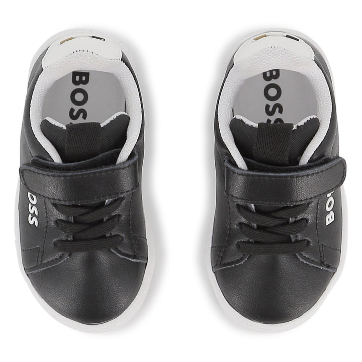Hugo Boss Baby Boys Black Leather Sneakers